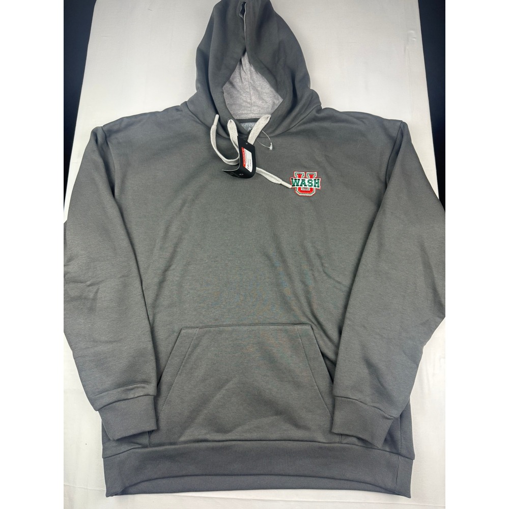 Antigua Pullover Hoodie Large Gray Washington University Wash U NWT